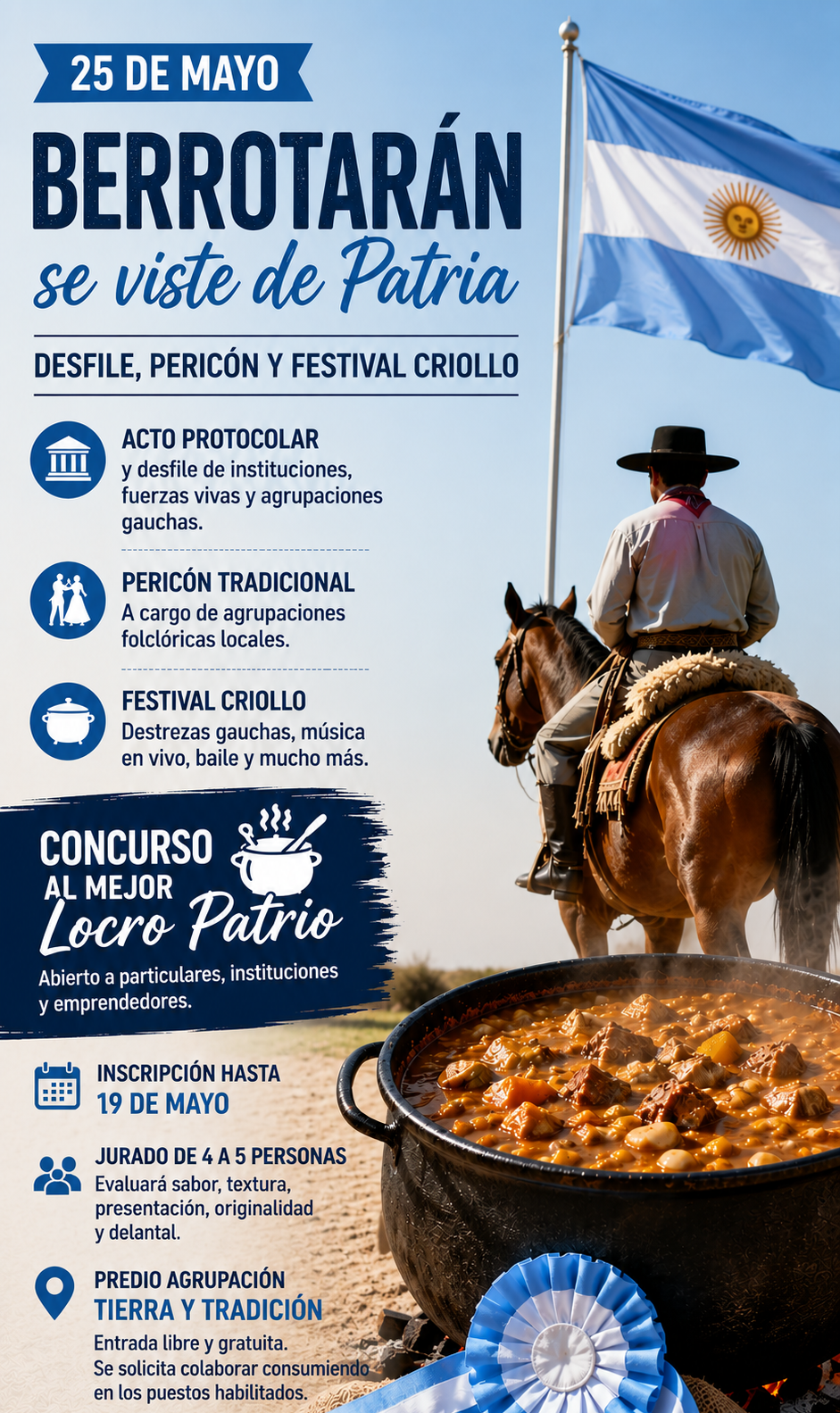 LA MUNICIPALIDAD ORGANIZA LA CELEBRACIÓN DEL 25 DE MAYO 